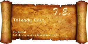 Telegdy Edit névjegykártya